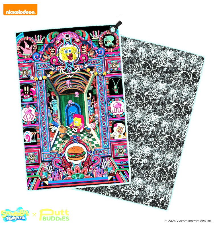 [Magnetic] 'Holy Krabby Patties' Golf Towel w/ Attachable Plankton Ball Marker