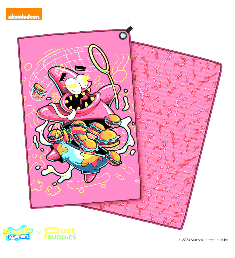 [Magnetic] 'Krusty Patrick' Golf Towel w/ Attachable Plankton Ball Marker